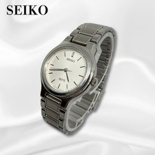 Seiko Spirit Silver Quartz Watch Round 25cm Used Working Condition