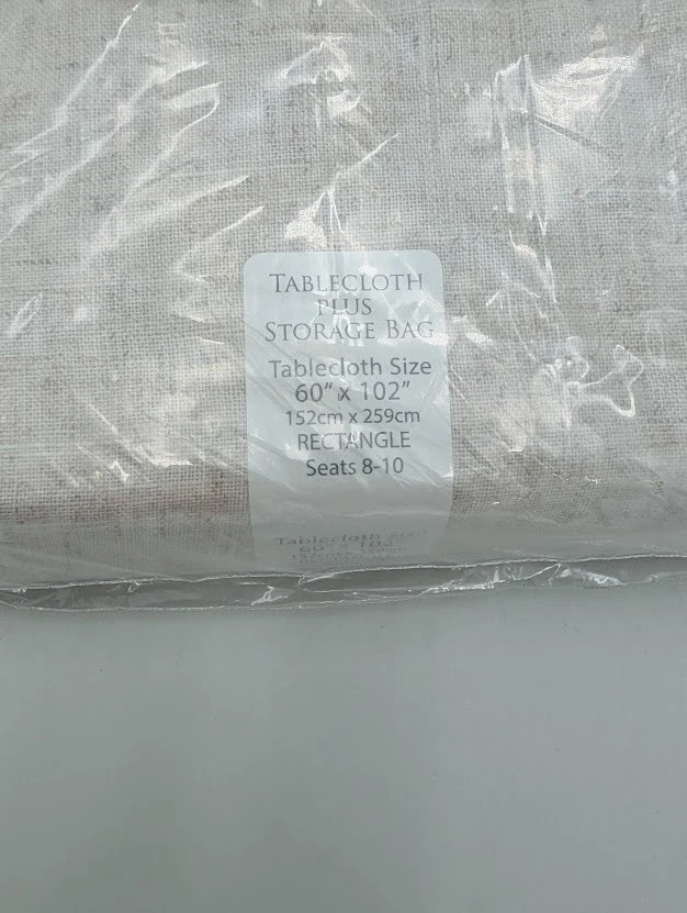 Lenox French Perle Linen Blend Tablecloth Off White 60 x 102 Embroidered Oblong - Image 4 of 4