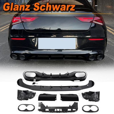 Passt Für Mercedes C118 CLA45 AMG 2019-2025 Heckdiffusor Diffusor Glanz Schwarz