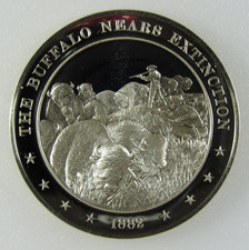 Sterling Silver - U.S. History - 1882 Buffalo Nears Extinction 925 - 38.6 Grams 68.49 per troy oz