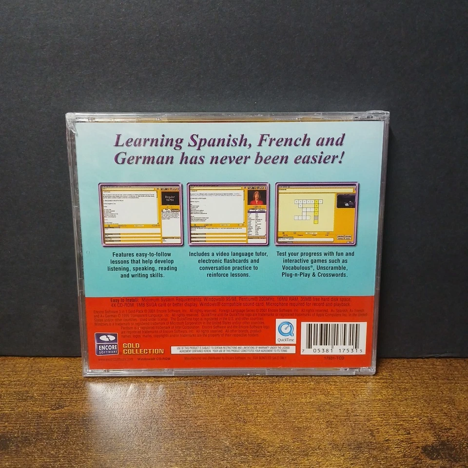 Software PC CD-ROM 3-in-1 Foreign Language Series Learn GERMAN FRENCH SPANISH  - Image 2 of 3