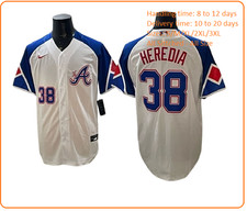 Men's Atlanta Braves #38 Guillermo Heredia Player Cool Base  All Sittched*