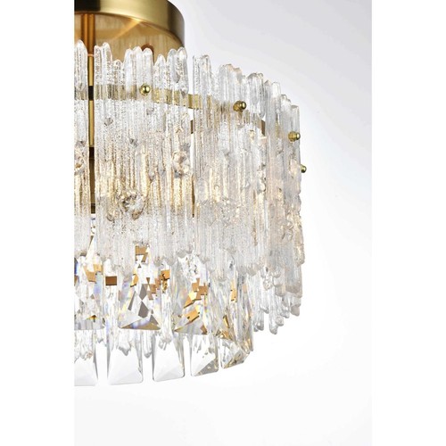 Elegant Lighting 1780F12SG Emilia Flush Mount Satin Gold - Picture 6 of 9