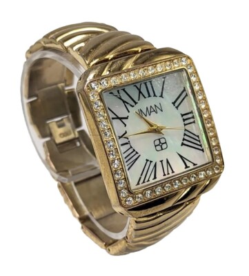 IMAN Gold Tone Rhinestone Women's Fasion Statement Dress Watch MoP Face NEW BATT | eBay IMAN Gold Tone Rhinestone Women's Fasion Statement Dress Watch MoP Face NEW BATT | eBay