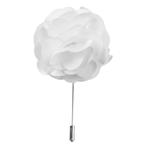 Broche Fleur Camélia Métal Violet Clair - Épingle De Revers Pour Costume, Mariage, Cérémonie (4x8 Cm)