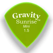 Gravity Picks Sunrise Mini Polished Pick, 1.5mm, Florescent Green