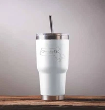 Massachusetts Tumbler White Pro-Life Tumbler
