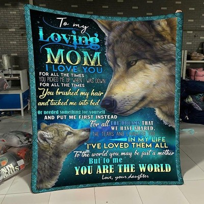 Wolf Dad to Daughter Blanket You Will Always Be My Daughter Quilt