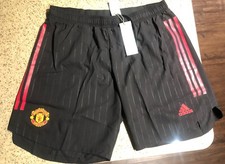 Manchester United Authentic Adidas Home Black Soccer Football Shorts 21/22 XL