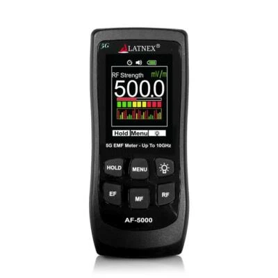 LATNEX AF-5000: Multi-Field 5G Radiation EMF Meter RF Detector Reader to 10GHz