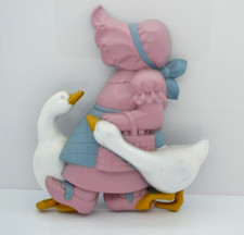 VTG Wall Decor Mother Goose USA Nursery Cottagecore Pink Farmhouse Prairie Girl