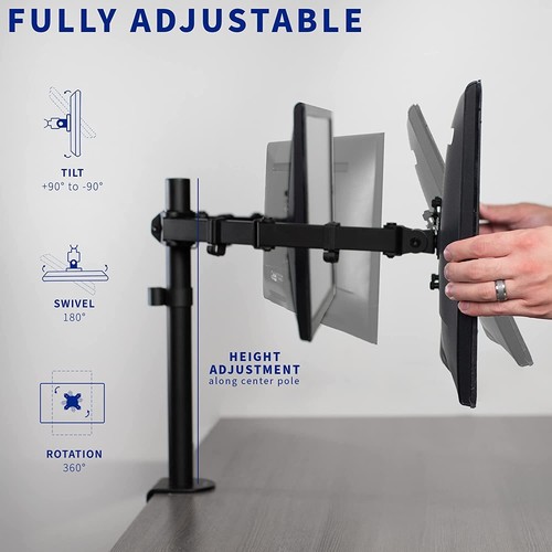 Soporte de escritorio para monitor de doble brazo articulado - Soporte Nuevo - Imagen 3 de 8