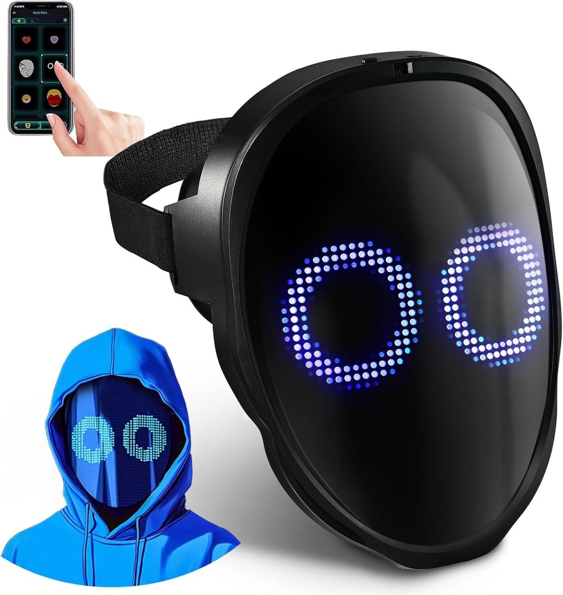 Smart LED Mask Programmable Face Transforming for Halloween