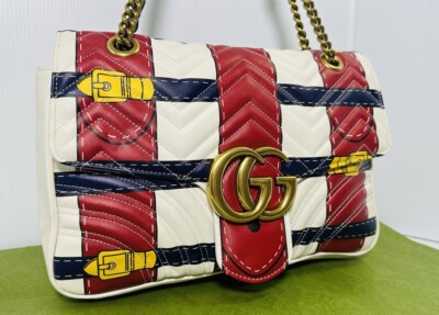 Gucci Gg Marmont Flap Bag Trompe L'oeil Matelasse