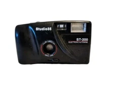 Studio 35 ST-200 Point & Shoot Reusable Camera w/Flash Black For Parts No Test