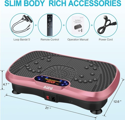LED Display Vibration Plate with Resistance Bands & Ergonomic Design - 280 lbs - Picture 8 of 9