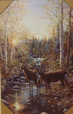 Whitetail Buck Rivers Edge Products LED Canvas Art, 24 by 16 in