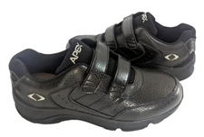 New Apex V950M Men's Leather Walking Shoes Black Double Stripe Comfort Size 10 M