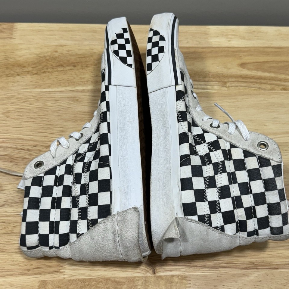 Vans SK8 Hi Reissue CA Checkerboard True White/Black Skate Shoes Womens