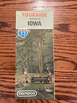 Vintage 1977 Conoco Iowa Touraide Road Map - Great Condition