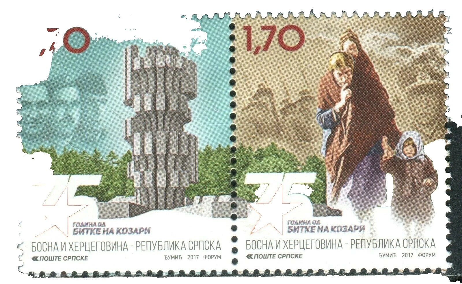 Multi-Color pre-decimal bosnio y herzegovinian stamps