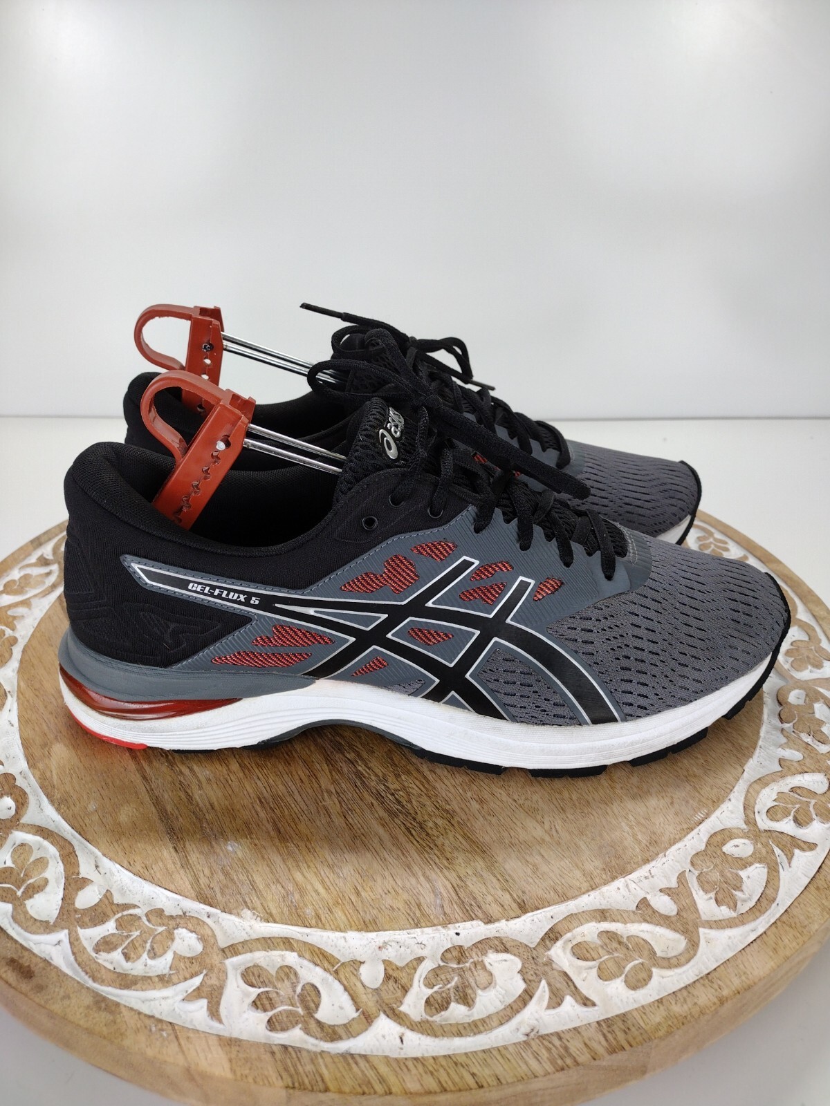 ASICS Gel Flux 5 Mens Running Shoes T811N SZ: 11 Blue Black \u0026 Safety Yellow  | eBay