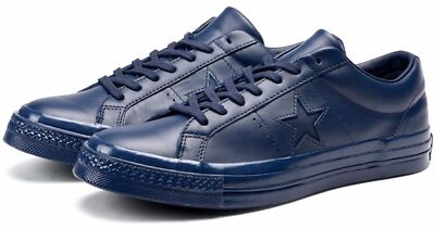 Converse 155714C ONE STAR 74 OX Echt Leder Schuhe Sneaker 41,5 45 46 Dunkel Blau