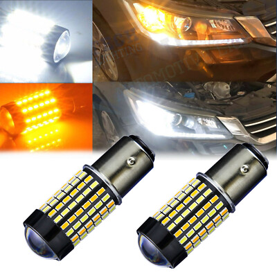 2x 1157 7528 Switchback LED Turn Signal Light Bulbs For Honda Accord 1998-2015