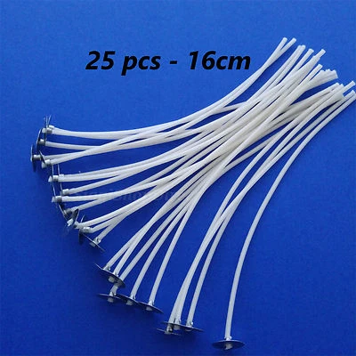25 pz stoppini pre-cerati con linguetta lunghi 160 mm/16 cm per realizzazione candele di alta qualità
