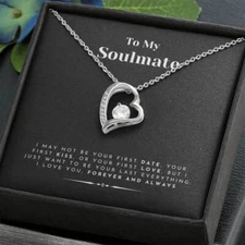 To My Soulmate Pendant Necklace Gift for Women Luxury Wife Girlfriend Jewellery