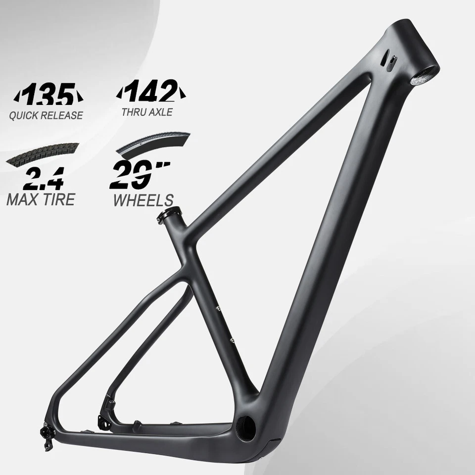 Airwolf 29 Carbon Fiber Mountain Bike Frame 135/142mm Hardtail MTB 15/17/19/21in - Image 4 of 4