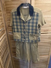 Piccalino Petites Women's Size 12P 2 Piece Romper Vest Outfit VINTAGE 80's