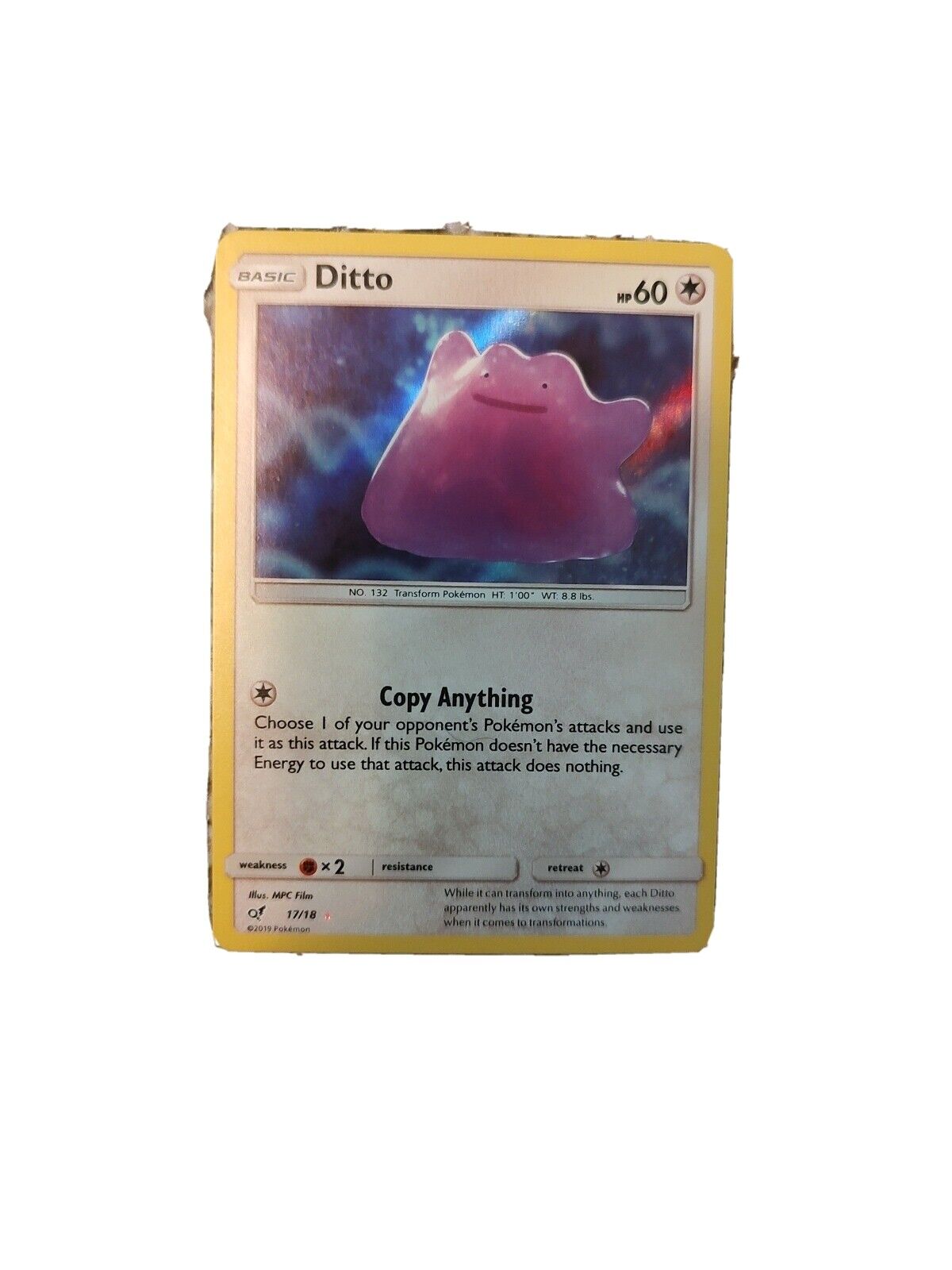 Ditto 17/18 Holo Rare Pokemon TCG Detective Pikachu Values - MAVIN