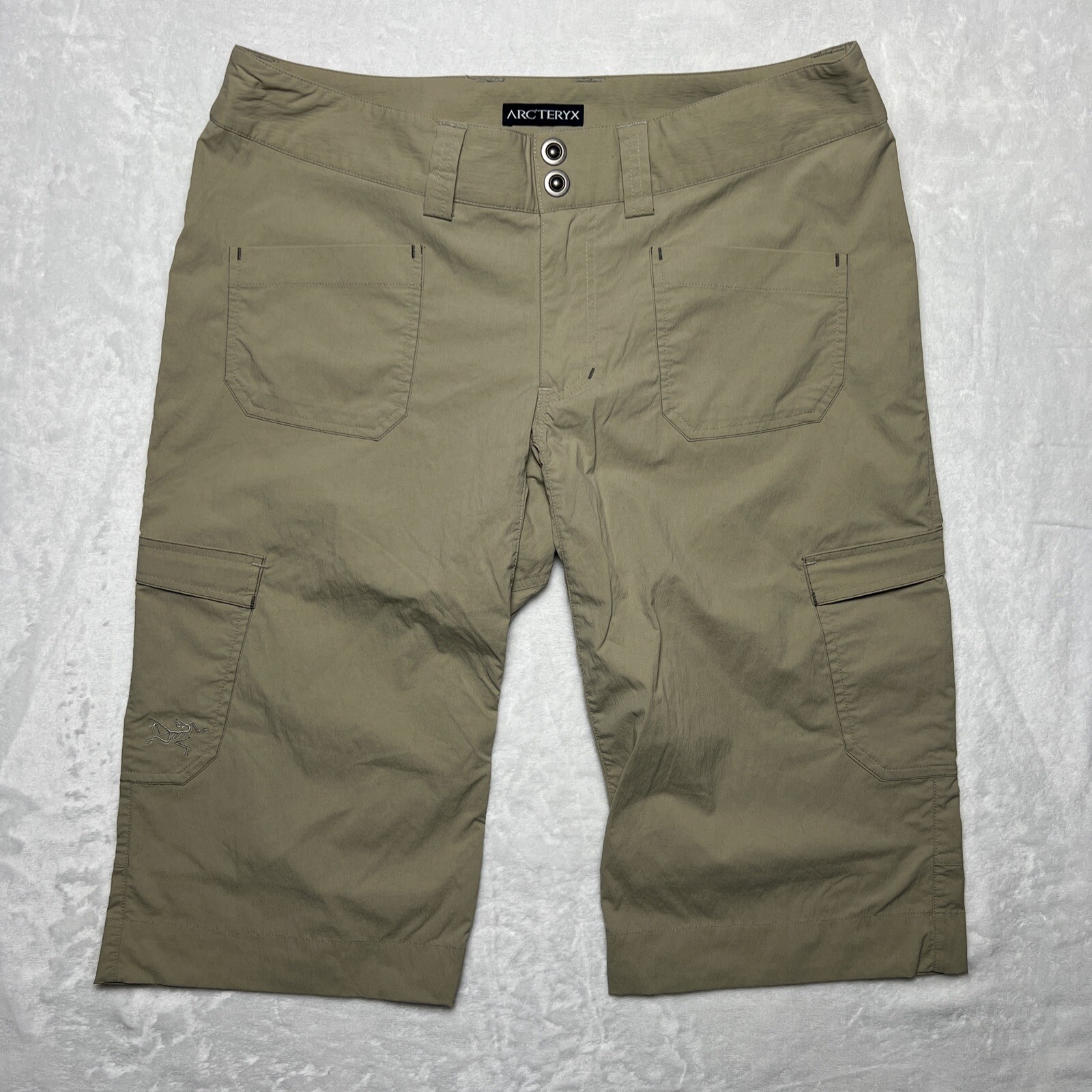 "Pantaloncini da trekking Arc'teryx da donna cachi PARAPETTO LUNGHI Bermuda cargo taglia 10x15"""