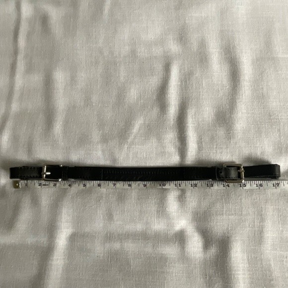 •Replacement Adjustable Black Leather Strap Silve… - image 4