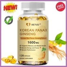 Korean Red Panax Ginseng 1600mg - High Strength Ginsenoside 120 Capsule Non-GMO