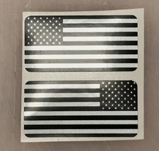pair REFLECTIVE American Flag Hard Hat Helmet Stickers USA Flags RH LH Black Ops