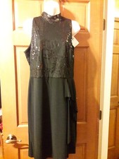Chaps Size 14 Formal Black  Evening Dinner Dress NWT