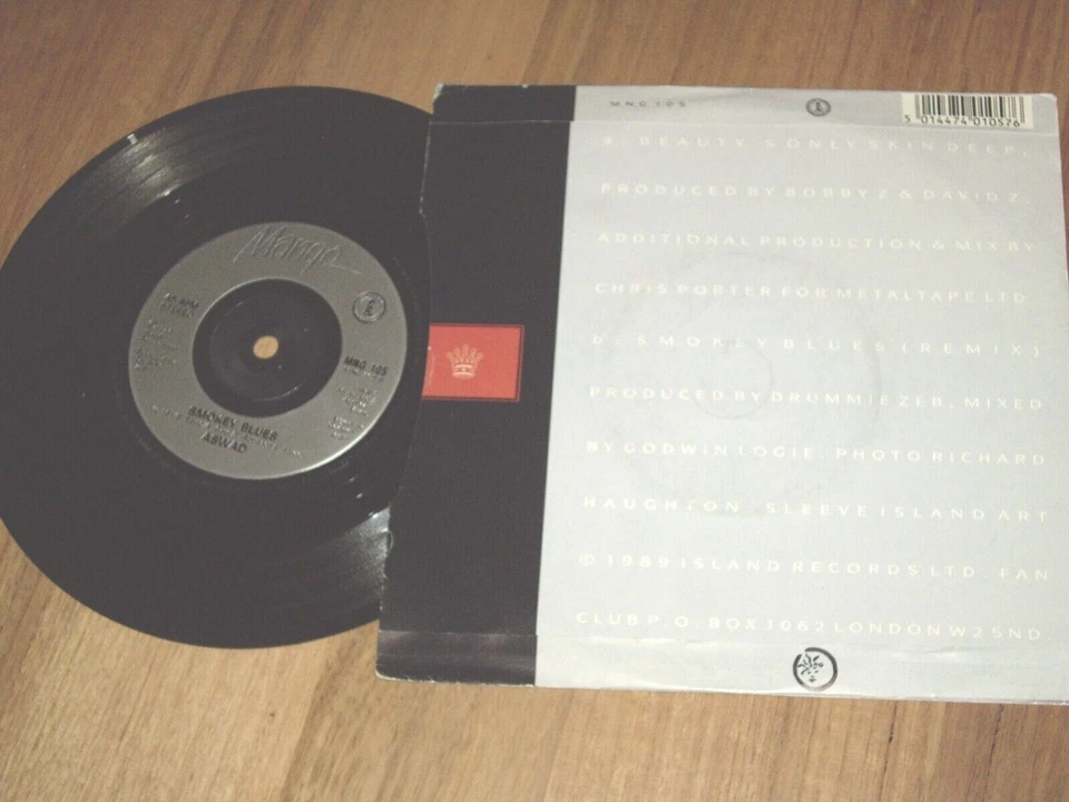 ASWAD *7'' 45 ' BEAUTY'S ONLY SKIN DEEP ' 1989 VGC - Image 2 of 2