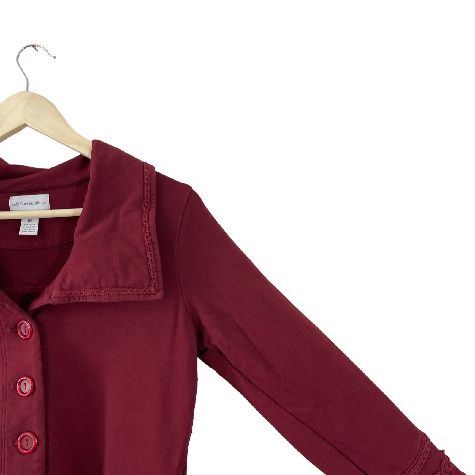 Soft Surroundings Medium Button Jacket Embroidere… - image 5