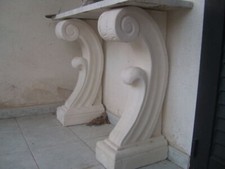 BASI COLONNE PER CONSOLLE A MURO TAVOLO DA INGRESSO IN CEMENTO BIANCO BASE  H 80