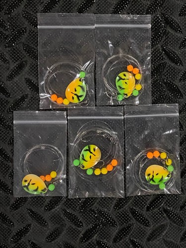 Pack De 5 Señuelos De Pesca North Coast - Arnés Sobre Orugas Con Anzuelo Doble Hoja Colorado 3, Para Walleye