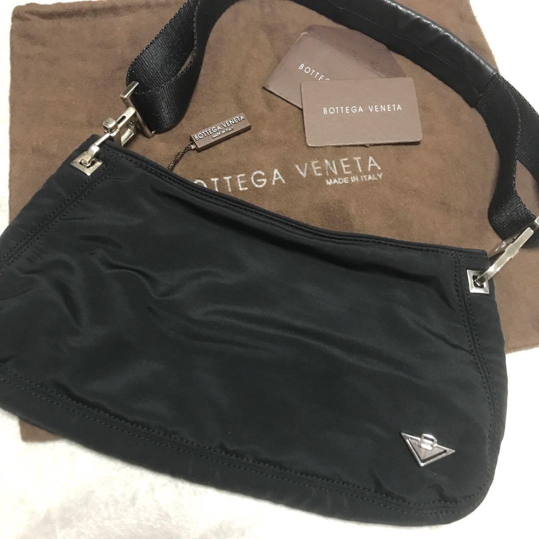Bottega Veneta Nylon Leather Black Vintage Mini One Shoulder Bag 