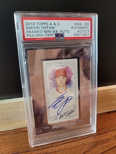 2018 Topps Allen & Ginter - Mini Baseball Shohei Ohtani RC Auto - PSA 9