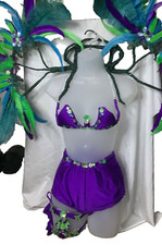 Glamour Costumes LA Purple Sequined Feathered Costume Dance, Theater, Cosplay