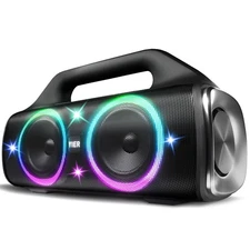 Speakers, 80w (Peak) Portable Wireless Speaker with Lights, Stereo Loud Sound...