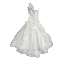 Vera Wang White Davids Bridal One Shoulder Organza Gown Size 2 2013 $1000