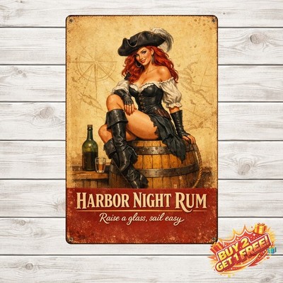 Captain Morgan Spiced Rum Tin Sign 8x12 Metal Home Wall Decor Art Plaque