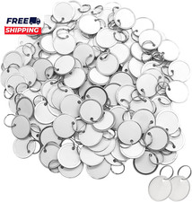 100PCS Metal Rim Key Tags 1.26 Inch Blank round Rimmed Key Tag Paper Tags Rings
