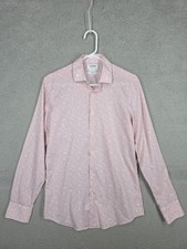 T M Lewin Pink Floral Dress Shirt Sz 15.5, 34.5 Fitted Long Sleeve Men  s Cotton